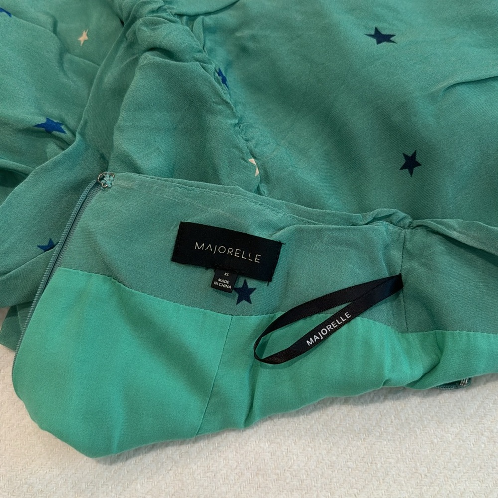 Majorelle Star Patterned Ruffle Green Mini Skirt - Picture 4 of 4